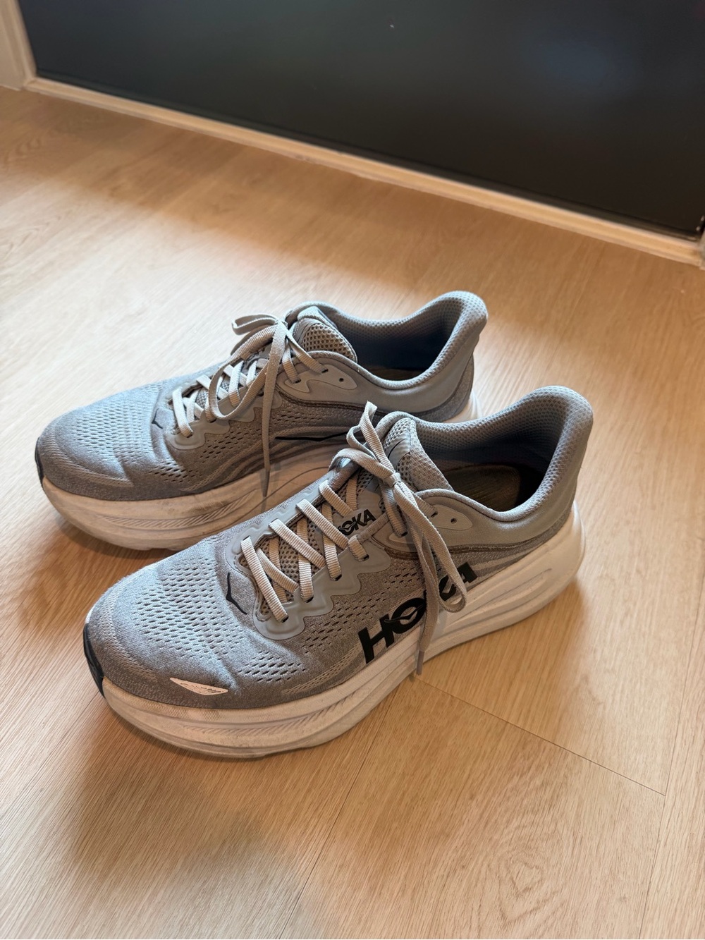 Hoka Men’s Light Gray Athletic Running Shoes